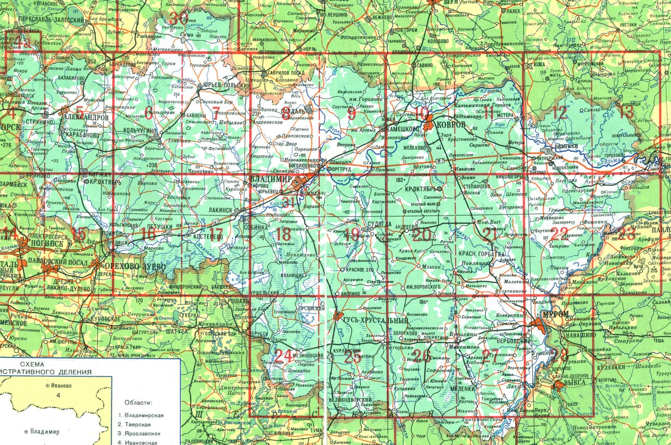 Показать карту владимирской области. Карта Владимирской области подробная. Карта Владимирской области с городами и поселками и деревнями. Владимирская область карта с районами и дорогами. Карта дорог Владимирской области с городами и поселками.