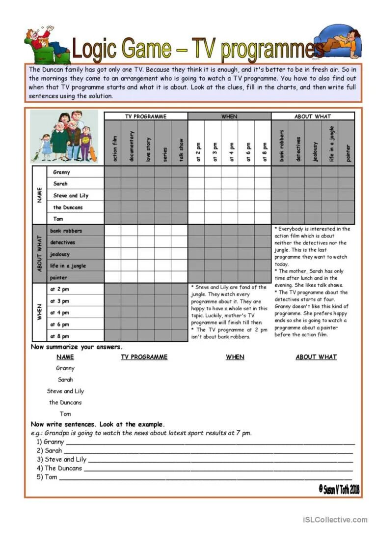 Read about the tv programmes and fill. Tv programmes worksheet. tv programs worksheets. logic game english. logic game tv programmes.