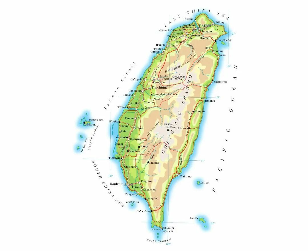 Где находится тайвань на карте какая страна. Остров Тайвань на карте. Тайвань карта географическая. Тайвань подробная карта. Тайвань рельеф карта.