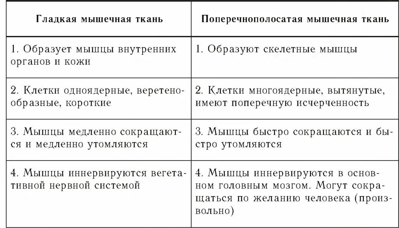 Сравнительная характеристика гладкой и поперечно полосатой. Гладкая мышечная ткань в отличие от поперечно-полосатой. Отличия гладкой и поперечно-полосатой мышечной ткани таблица. Таблица гладкие и поперечнополосатые мышцы. Отличие гладкой и поперечно полосатой ткани