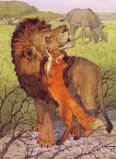 Эзоп басни лисица и лев