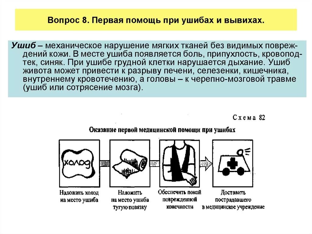 Последовательность действий по оказанию первой помощи при ушибах:. Оказание первой доврачебной медицинской помощи при ушибах. Последовательность оказания первой помощи при ушибе мягких тканей. Первая доврачебная помощь при ушибе мягких тканей.