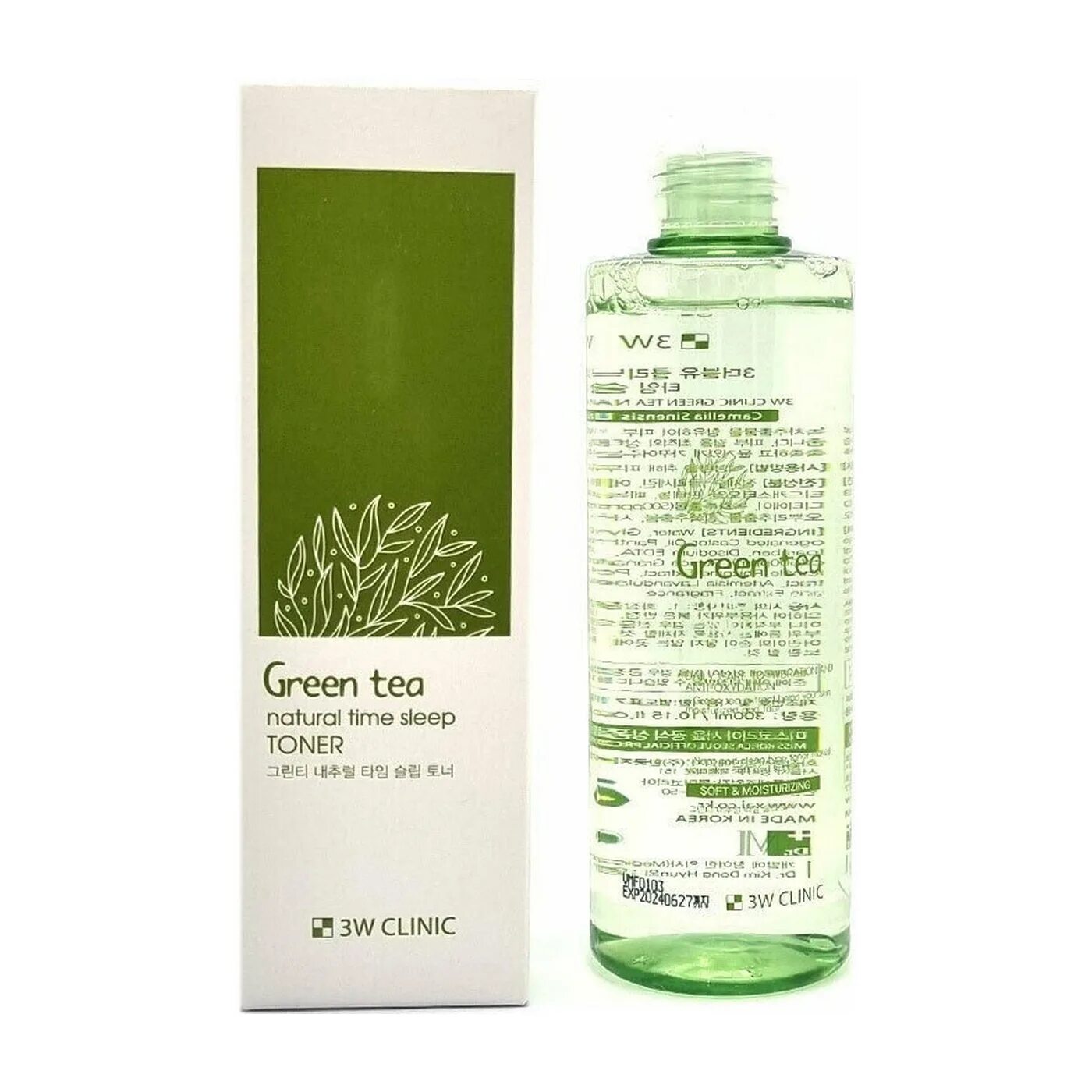 3w Clinic Green Tea natural time Sleep Toner. 3w Green Tea тонер для лица увлажняющий Green Tea natural time Sleep Toner, 300 ml. 3w Clinic Green Tea natural time Sleep Toner 300ml увлажняющий тонер с зеленым чаем. Тонер Clinic Collagen natural time. Natural clinic