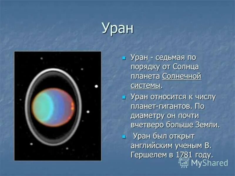 Планета уран открыта в году. Уран Планета солнечной системы. Уран Планета планеты-гиганты. Уран седьмая Планета солнечной системы. Уран Планета солнечной системы Уран.