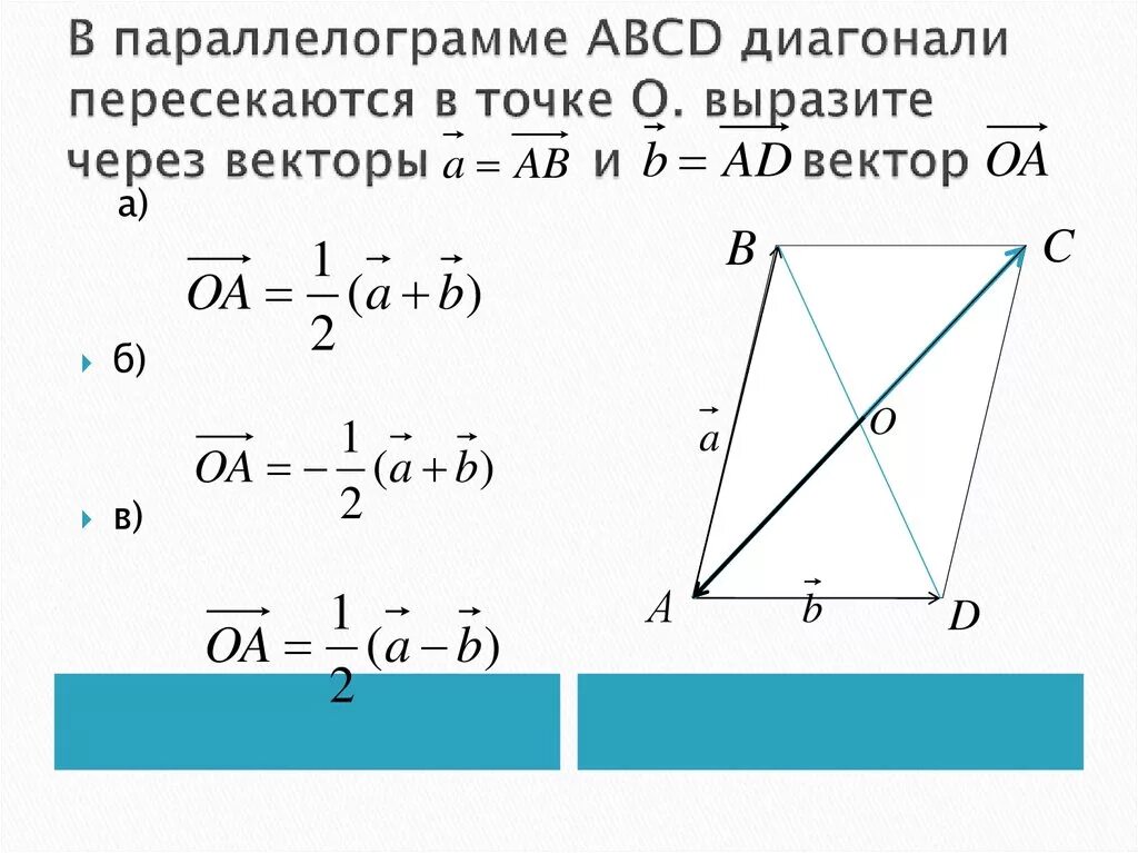 Найдите вектора св са. Вырочить через вектора. Выразить вектор через векторы. Выразить векторы в параллелограмме. Векторы в параллелограмме с диагоналями.