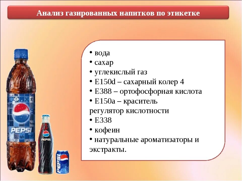 Состав газиророваных напитков. Таблица газированных напитков. Пепси пищевые добавки. Исследование газированных напитков. Рецепт газ воды