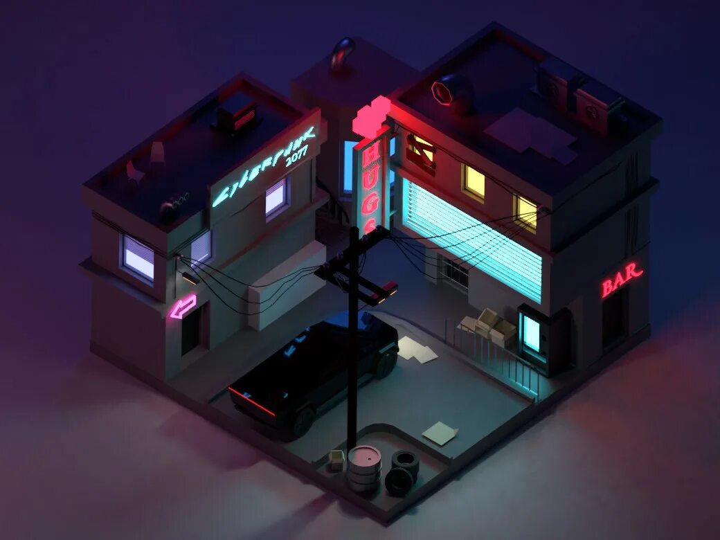 Low keydeadinside video. Киберпанк лоу поли. blender киберпанк. low poly 3d cyberpunk город. дом в стиле киберпанк blender.