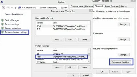 System variables admin