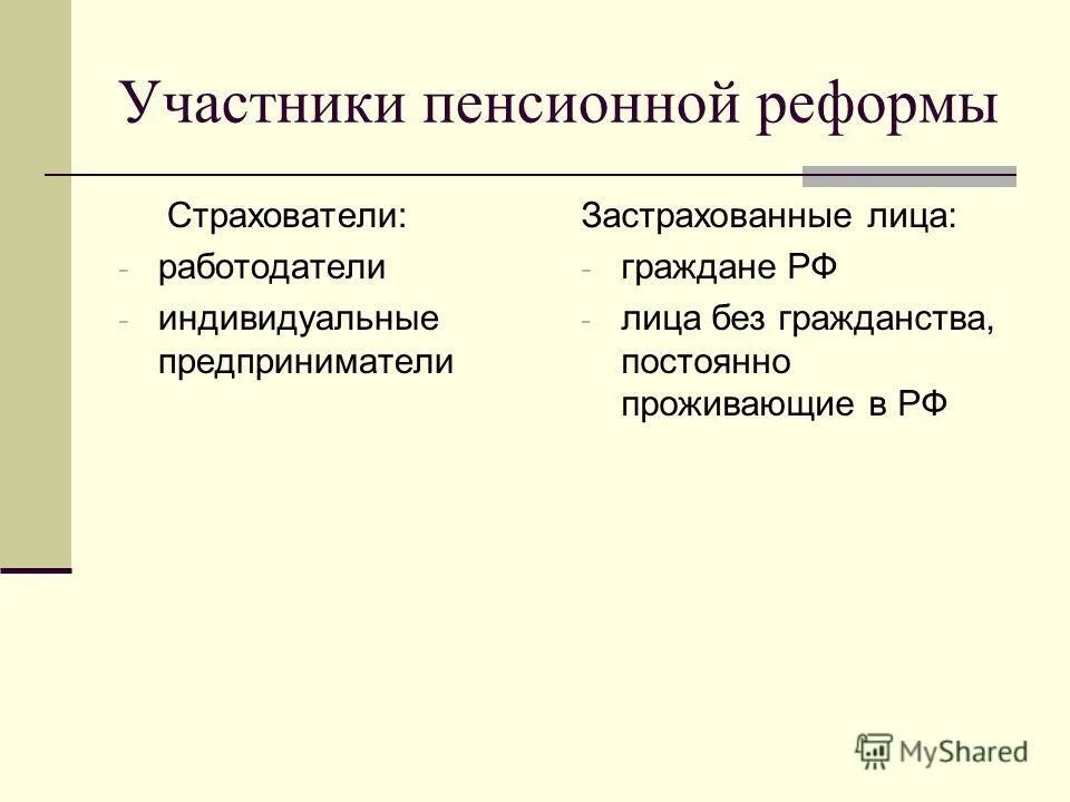 Участники пенсионного страхования