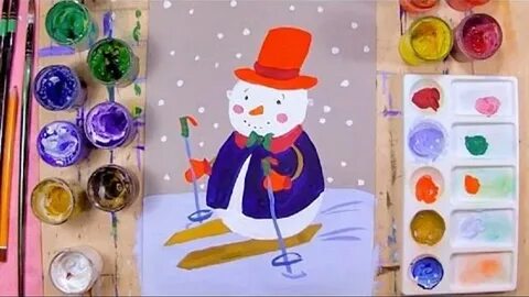 Рисуем красками новый год