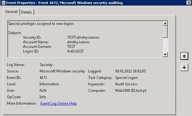 Windows events id. Event id. windows 2008 r2. 4672 id event событие. event properties.