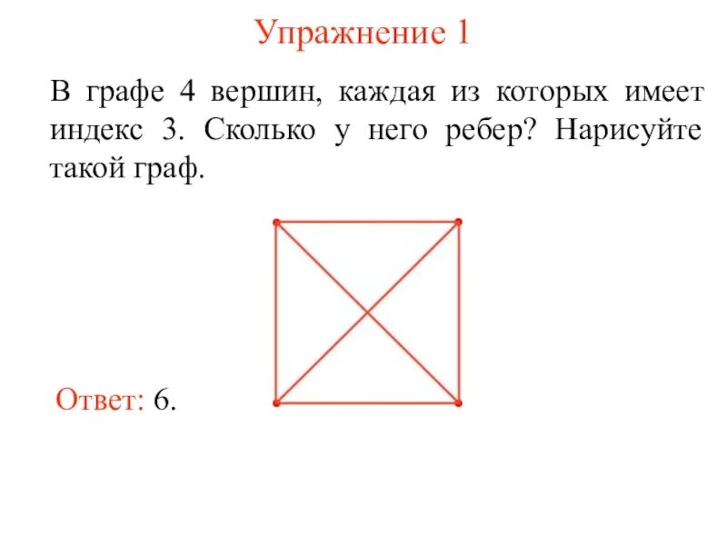 В графе 2 вершины каждая степени 2. Граф с 4 вершинами. графа для индекса. индекс вершины графа. изобразите граф у которого четыре вершины и каждая имеет индекс три.
