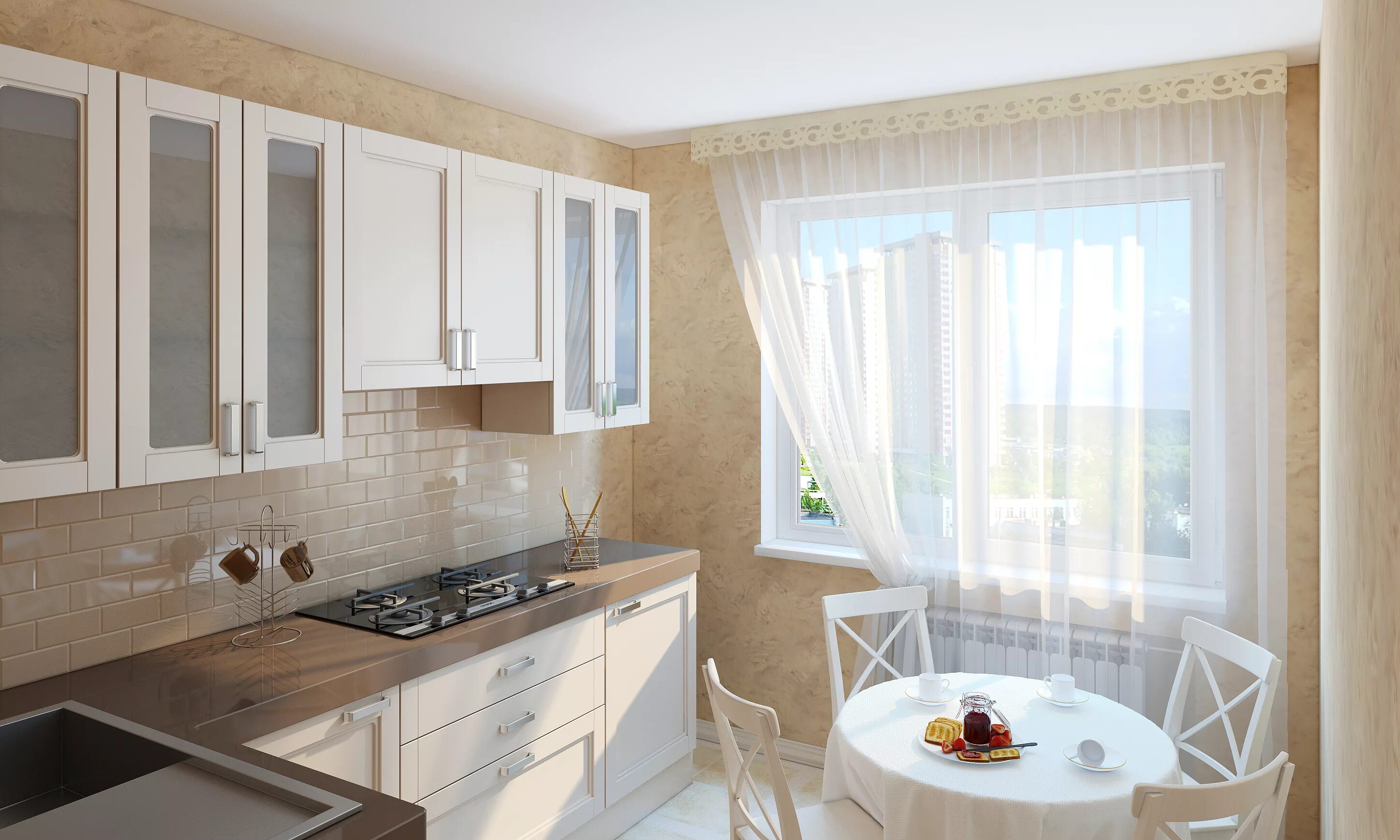 карнизы в интерьере кухни. карнизы на кухню для штор. шторы на эркерные окна в гостиной. шторы на кухню. шторы для классической кухни.