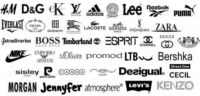 Мировые бренды одежды. Логотипы брендов. Известные бренды. Брендовые эмблемы. Российские лейблы