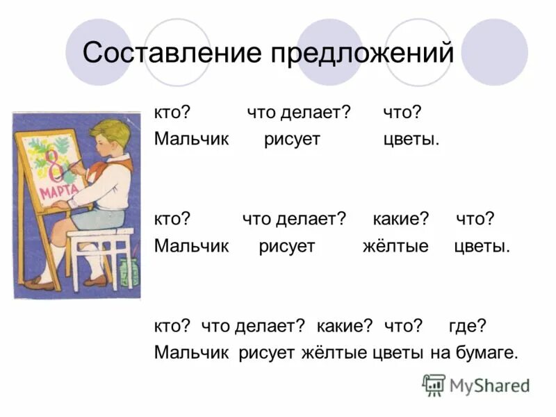 Начинается состав предложение. Составление предложений. Кто? + Что делает? + Что? Кому ?. Составление предложений по вопросам. Кто что делает Составь предложения. Составление предложения по схеме- кто? Что делает?.