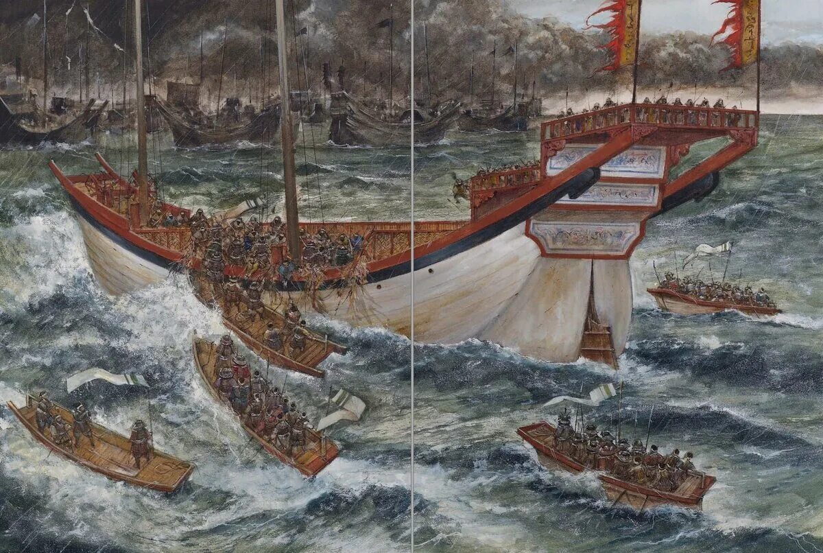 Флот Хубилай хана. Монгольский флот 13 века. Хубилай хана корабль. Монгольские корабли 13 века.