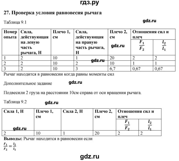 Физика 7 класс лабораторная работа номер 12. Лабораторная работа рычаг 7 класс. Проверка условия равновесия рычага лабораторная работа.