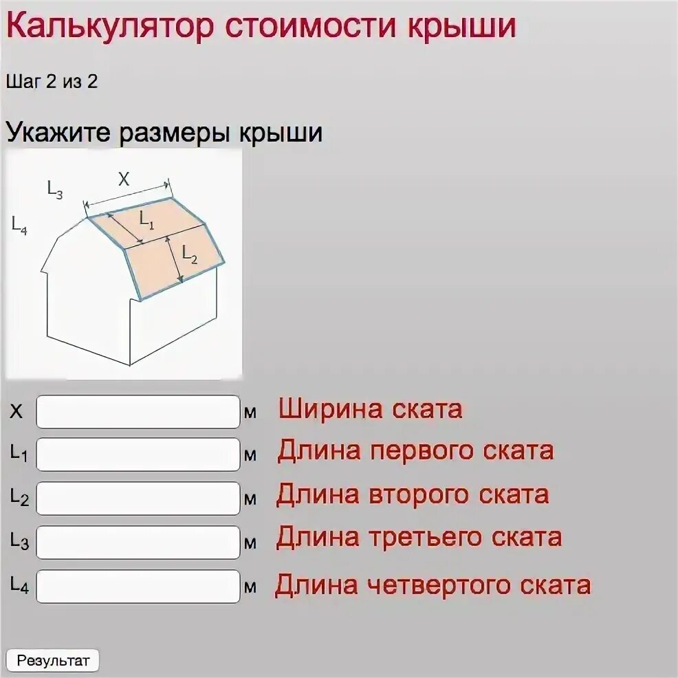 Как посчитать крышу дома в квадратных метрах