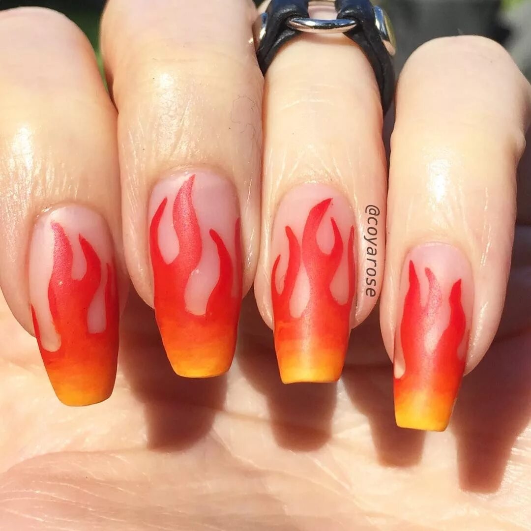 Where have you been all my life?! Fire nails, Hair and nails, Fun nails