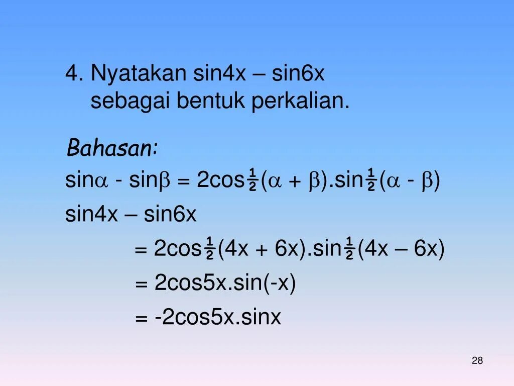 2 sin5x 6 1 sin5x 24