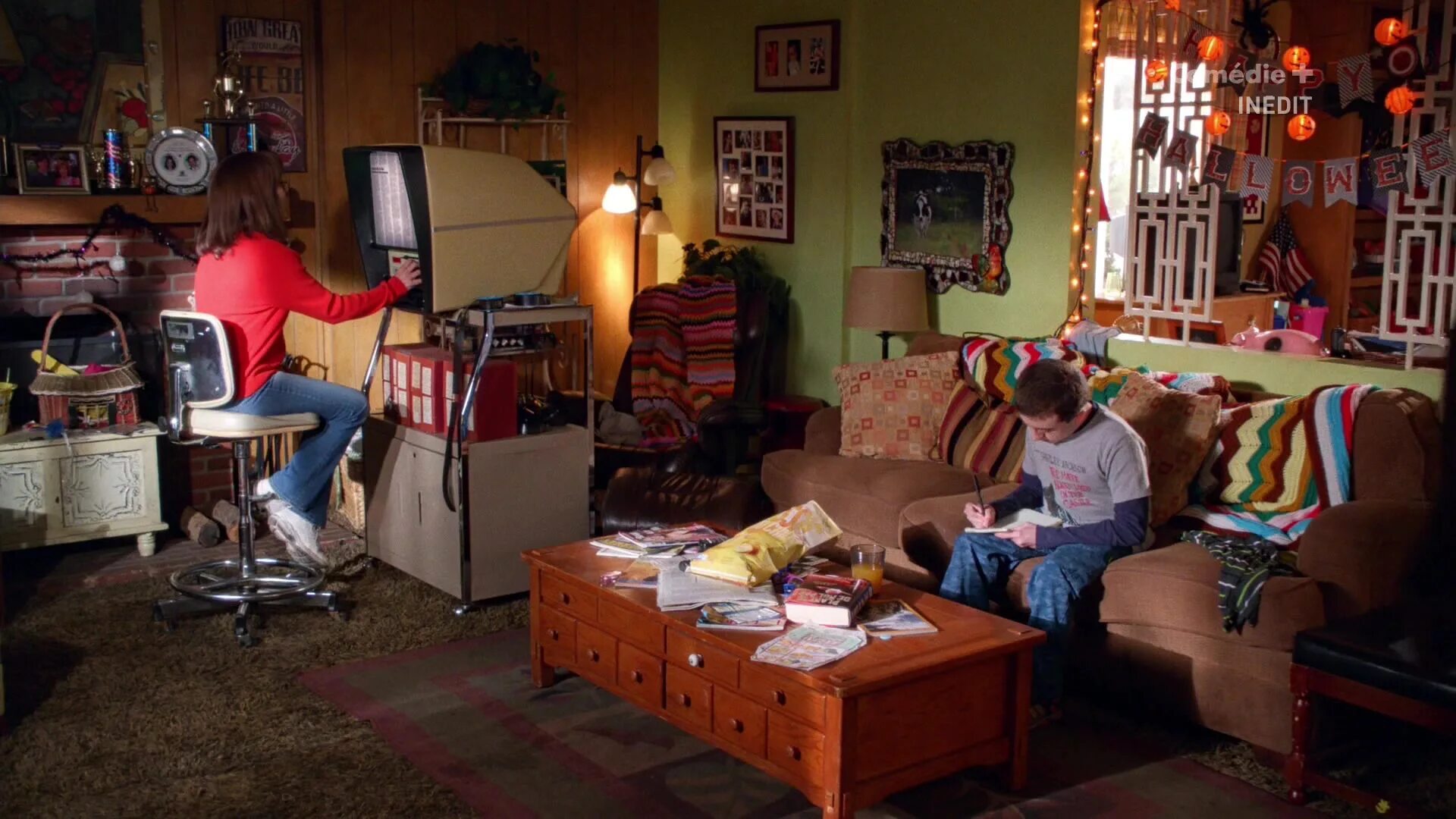 In the middle of the room. In the middle of the room