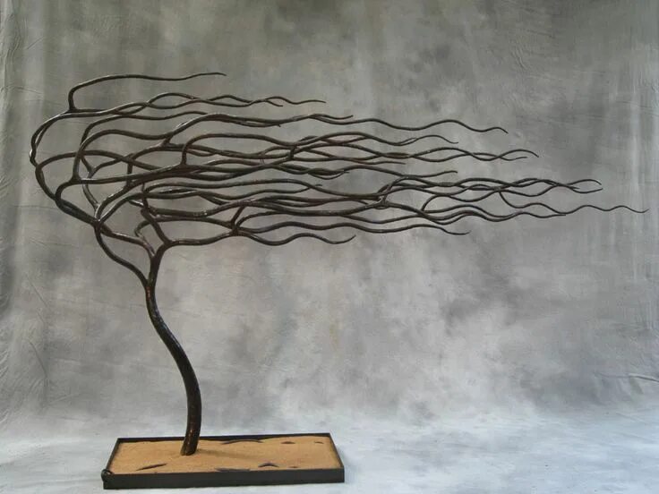 Metal tree wall art, Tree sculpture, Metal tree