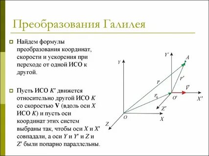 Формулы преобразования координат