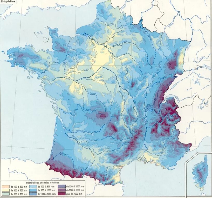 Климатические условия в разных частях франции. Климат Франции карта. Климатическая карта Франции. Осадки Франции карта. Климатическая карта Франции на русском.
