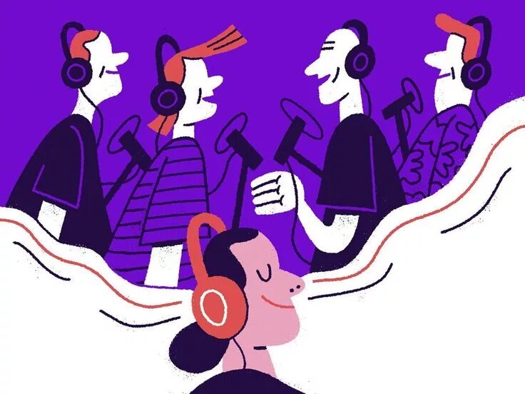 Человек в наушниках. Интервью подкаст. Не задумывался ли ты вести подкасты. Запись подкаста. Не задумывался ли ты вести подкасты.