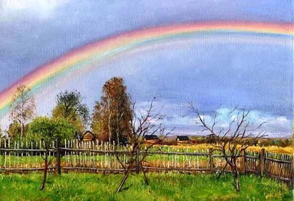 Радуга художник. Левитан Радуга. Кустодиев Волга Радуга. Саврасов Радуга после дождя. Радуга в картинах русских художников.