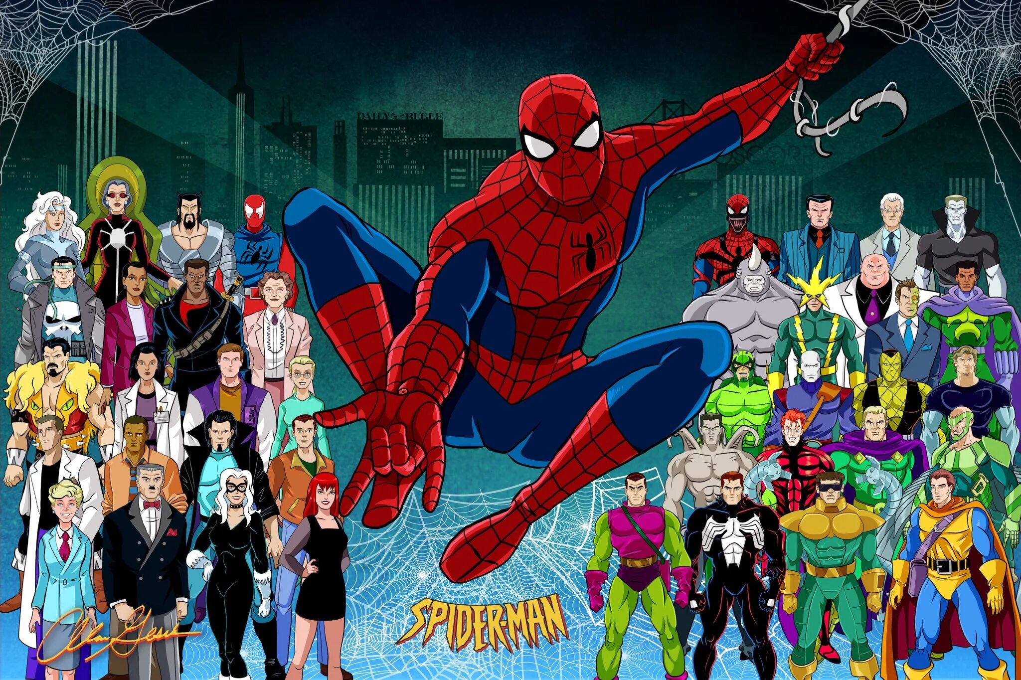 Герои вселенной человек паук. Человек паук 1994 Мультивселенная. Человек паук 1994 герои Марвел.