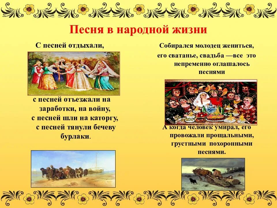 Презентация народные песни. Герои русских народных песен. Русские народные песни тексты. Жизненные народные песни. История народных песен.