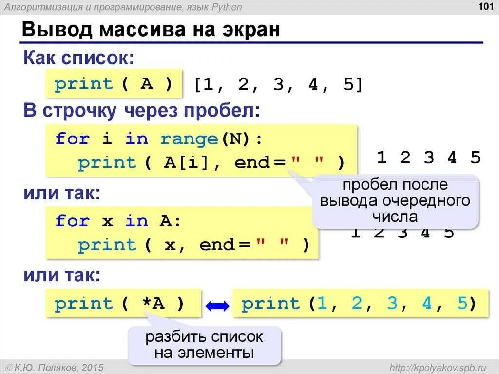 Kak 1. Вывод массива в питоне -1. Как вывести строку в питоне. Алгоритмизация и программирование язык Python. Вывести массив питон.