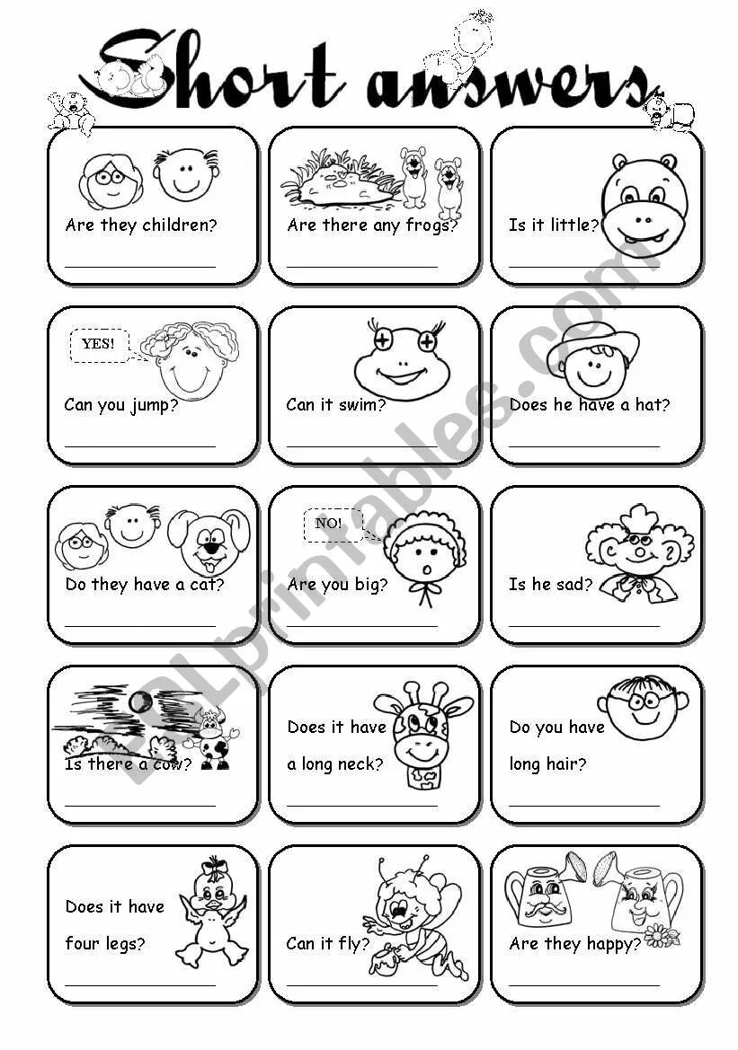 Short answers games. Eslprintables. short answers worksheets.