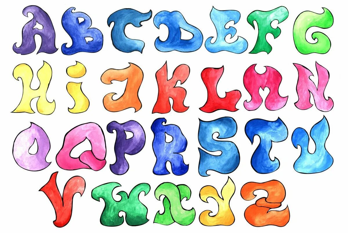 Крупный шрифт букв. Необычные буквы для оформления. Объемные цветные буквы. Красивые буквы алфавита. Красивые буквы для рисования.