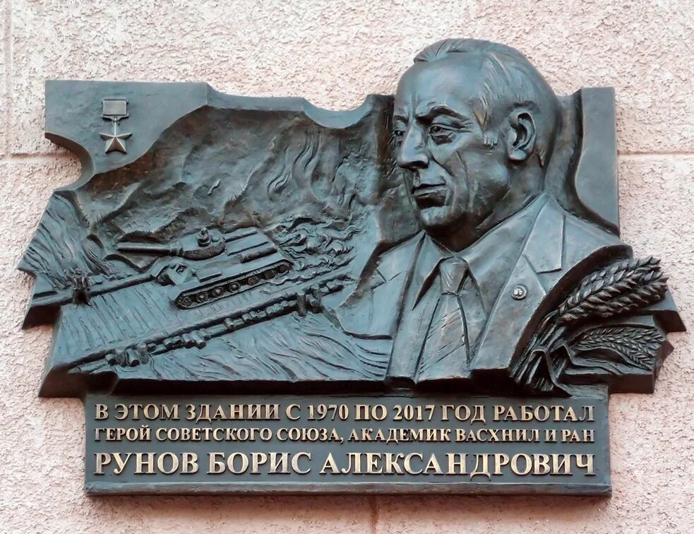 Мемориальная доска Борису Рунову.