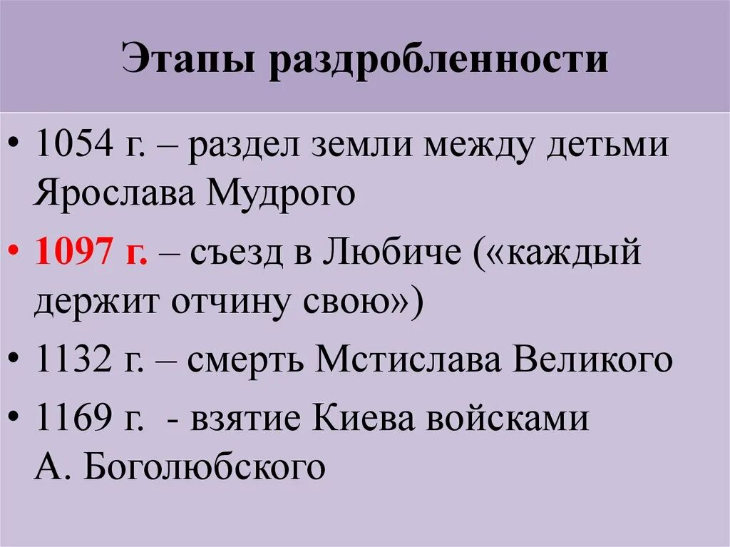 Этапы феодальной раздробленности на Руси. Период раздробленности на Руси даты. Хронологические рамки феодальной раздробленности на Руси. Русь в период феодальной раздробленности этапы. События политической раздробленности на руси