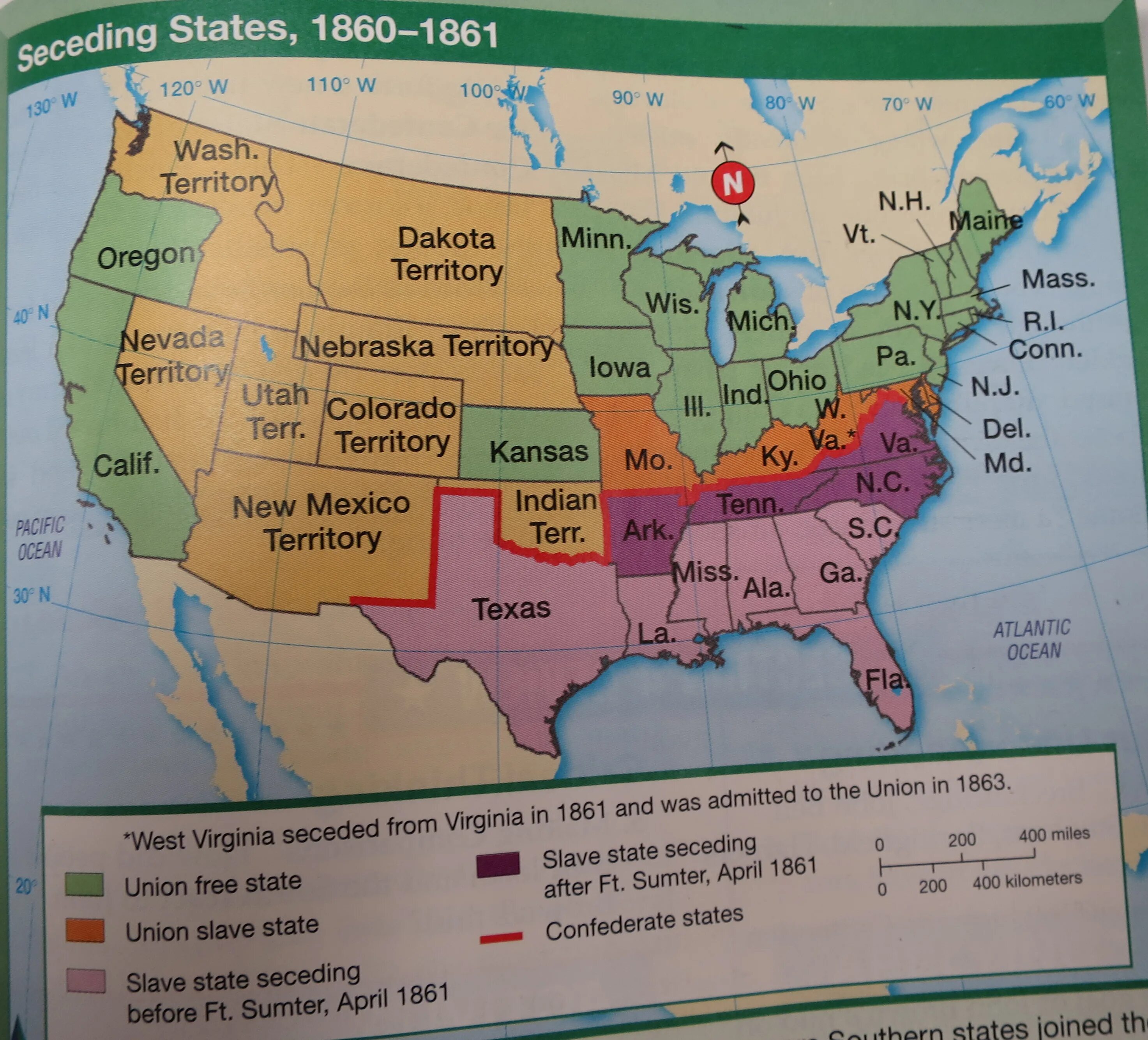 Карта Штатов США 1861-1865. Карта США 1860. Столица США 1861-1865. Войны сша карта