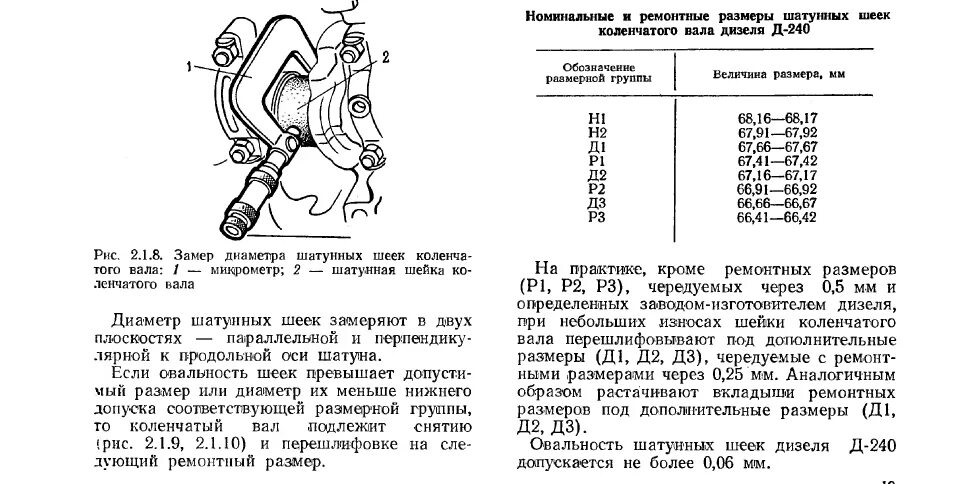 Вкладыши двигателя размеры. Ремонтные Размеры коленвала МТЗ Д 240. Размер шатунных шеек коленвала д 240. Размеры шеек коленвала д 240 таблица. Размер шеек коленвала двигателя д 240 МТЗ.