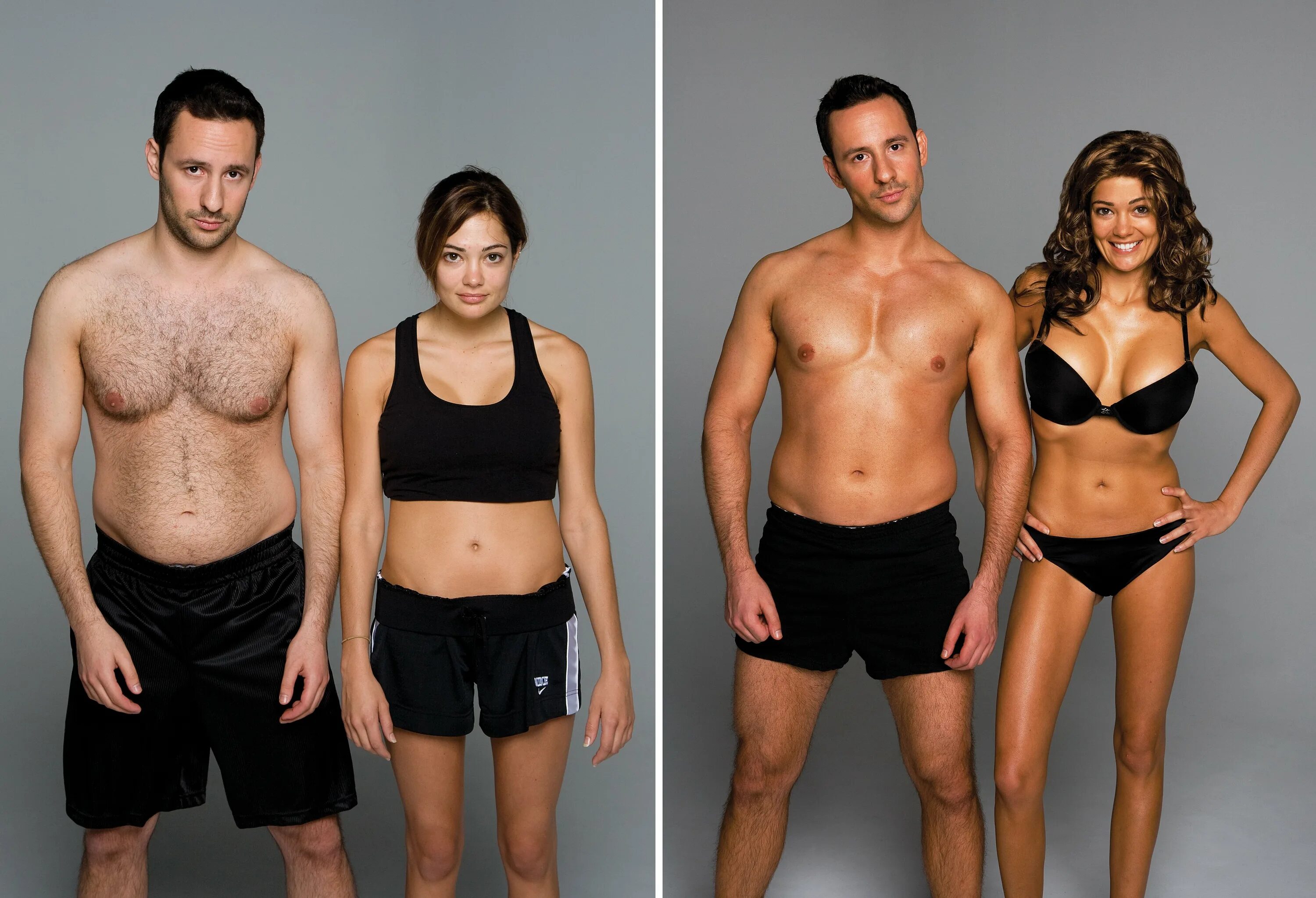 Женщины получают больше мужчин. Фигура до и после фитнеса. Трансформация тела. Тело до и после тренировок.