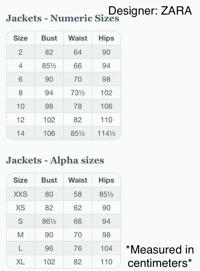 Размеры в заре. Размерная сетка Zara женская. Zara Size Chart.