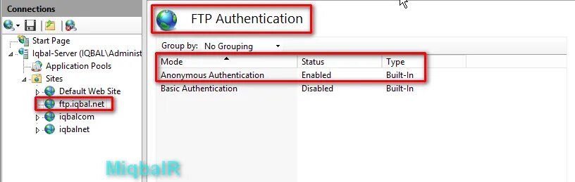 Starting auth. Anonymous FTP login allowed.