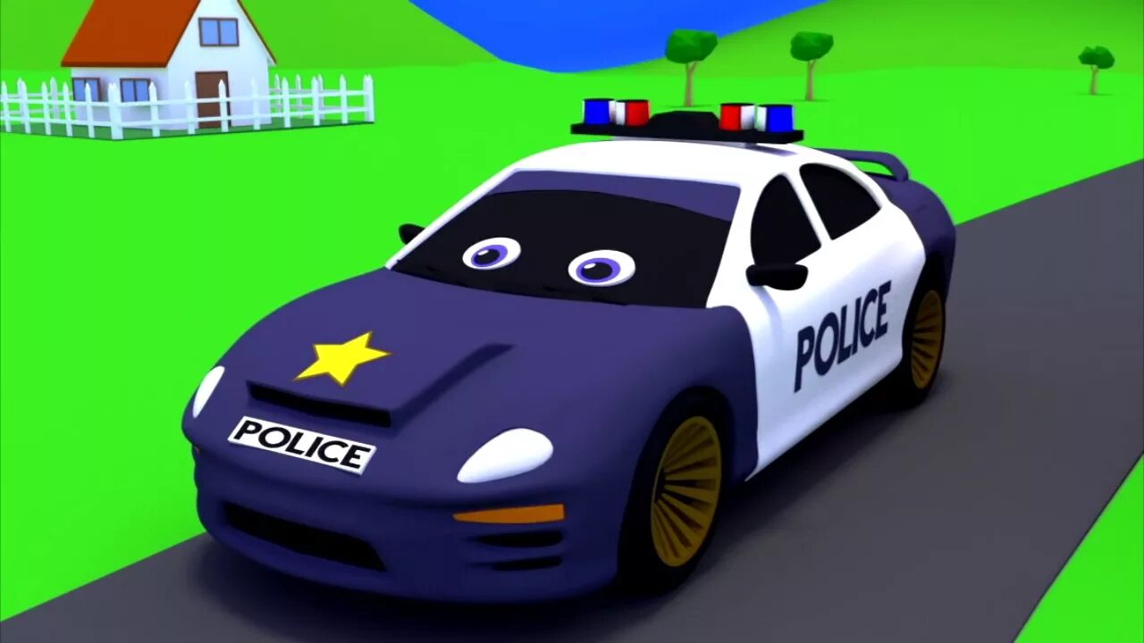 Включи пинг полицейская машина. Полицейская машинка мультяшная. Полицейская машина из мультика.