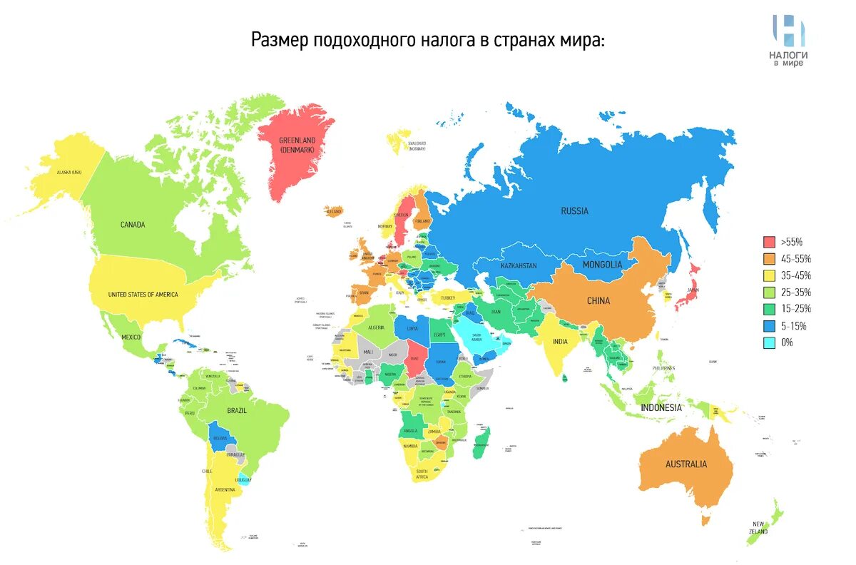 Страны с прогрессивной системой налогообложения