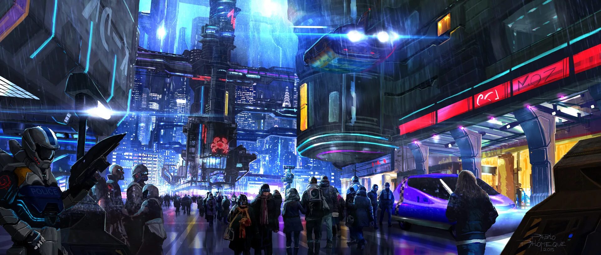 Улица будущего. Город будущего арт. Город будущего киберпанк. Будущее человечество.