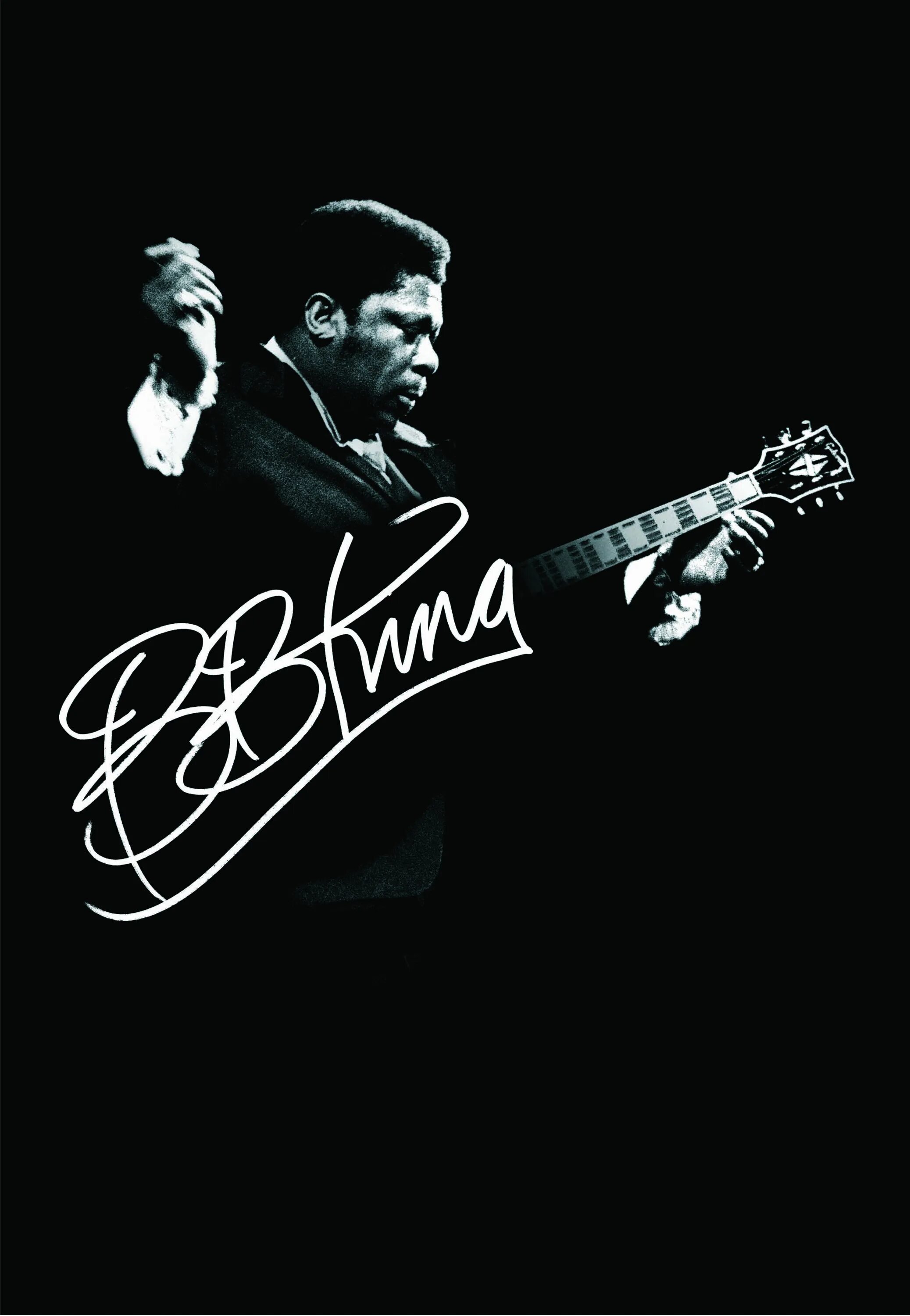 BB King ретро афиша. Blues Music poster. BB King autografo vector.