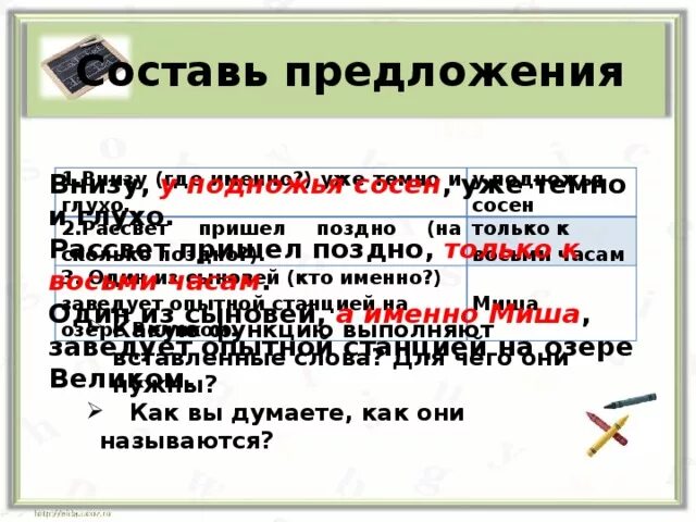 Предложить снизу. Внизу у подножия сосен уже темно и глухо. Внизу у подножия сосен уже темно и глухо разобрать Тип предложения. Внизу у подножия сосен уже темно и глухо синтаксический разбор. Внизу у подножия сосен уже.