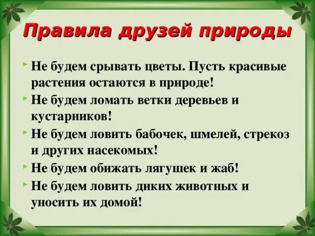 Правила про природу. Памятка друзей природы. Памятка правила друзей природы. Правила будь природе другом. Правила поведения на природе.