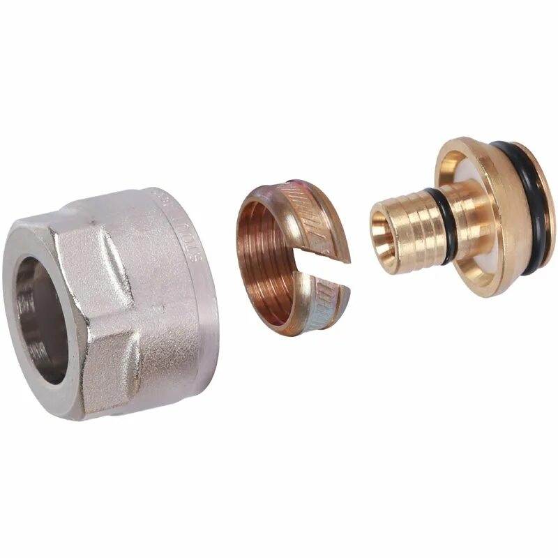 Разъемное соединение "американка" вр 3/4 виега. Муфта 2" x 1 1/2" никелир. 4 фитинг для труб. Евроконус 1/2 валтек. Четверник для пнд трубы 25.