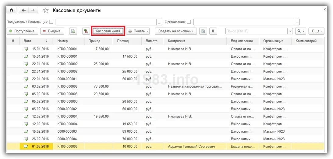 Ведение кассовых операций в 1 с 8.3. Кассовые документы в 1с. Кассовые операции в 1с. Журнал кассовых документов в 1с. 1с касса организации